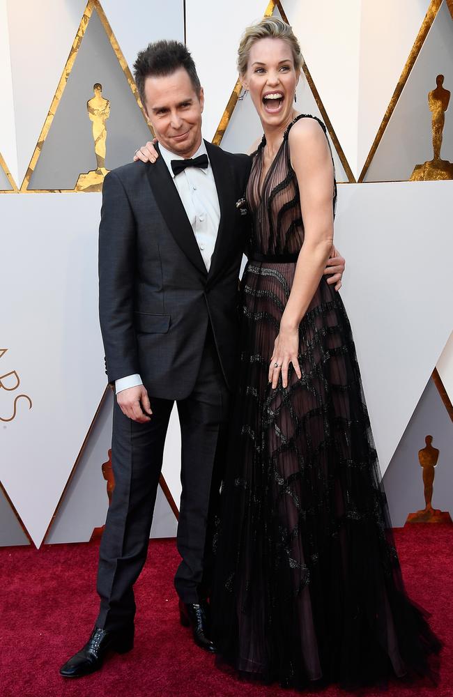 Sam Rockwell and Leslie Bibb attend the 90th Annual Academy Awards on March 4, 2018 in Hollywood, California. Picture: Getty
