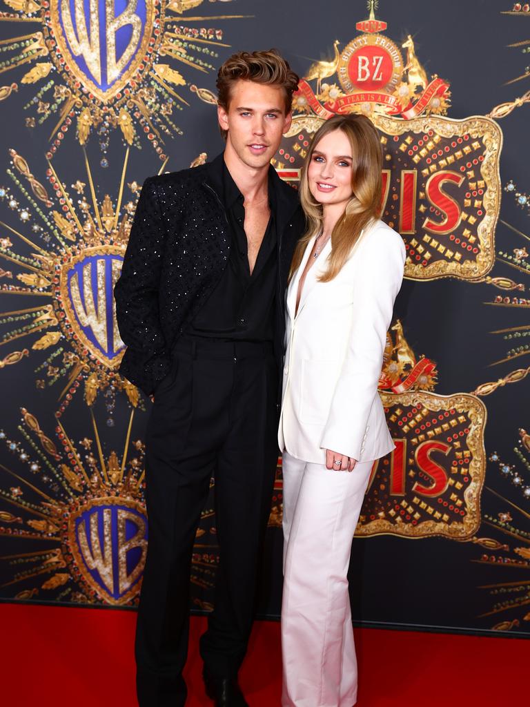 Austin Butler and Olivia DeJonge attend the Australian premiere of ELVIS at Event Cinemas Pacific Fair on June 04, 2022 in Gold Coast, Australia. (Photo by Chris Hyde/Getty Images)