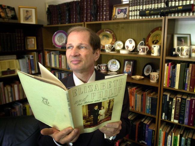 Australian Monarchist League national chairman Philip Benwell, with the royal memorabilia housed at the new museum in Sydney.