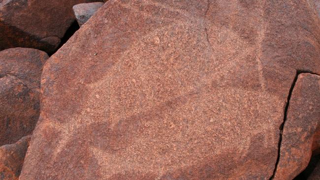 Rock art in the Burrup Peninsula.