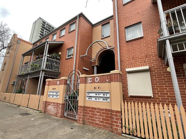 The Carrington Street apartment block in which Mr Anderson allegedly perpetrated the acts. Picture: Dylan Hogarth