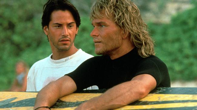 Surf classic ... Keanu Reeves and Patrick Swayze in the original Point Break.