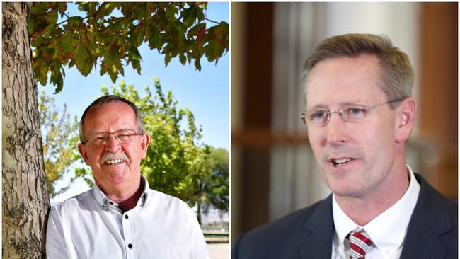 MPs Geoff Brock (left) and Dan van Holst Pellekaan are going head to head at the March 19 state election in the seat of Stuart, after an electoral redistribution.