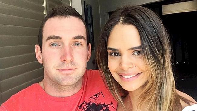 Model Samantha Harris shared this picture of her and fiance Luke Hunt when he was on weekend release recently. Now he is a free man.