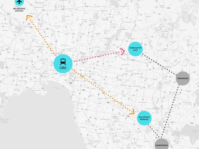 A map showing how a proposed network may function. Picture: Supplied