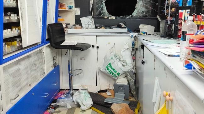 Police say the man broke into the service station by smashing a window. Picture: Supplied