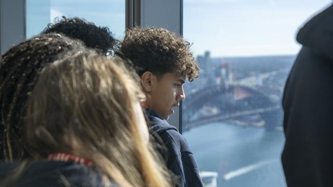 Katherine High School student Shannon Devery with classmates on the trip of a lifetime to Sydney. Picture: Flynn Mackay