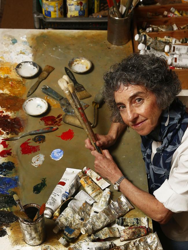 Artist and art patron Michelle Belgiorno- Nettis at her Mosman studio. Picture: John Appleyard