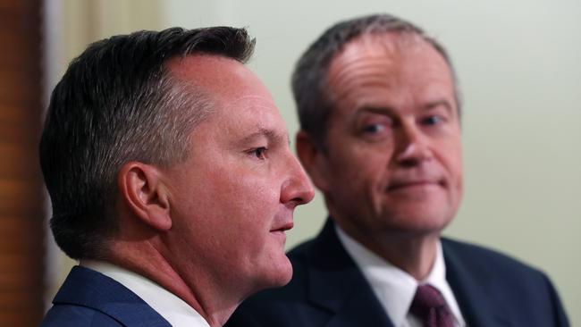 Labor leader Bill Shorten and Shadow Treasurer Chris Bowen. Picture: AAP