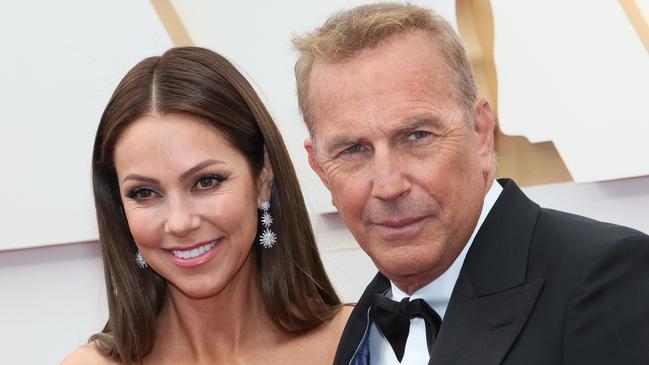 Christine Baumgartner and Kevin Costner. Picture: David Livingston/Getty