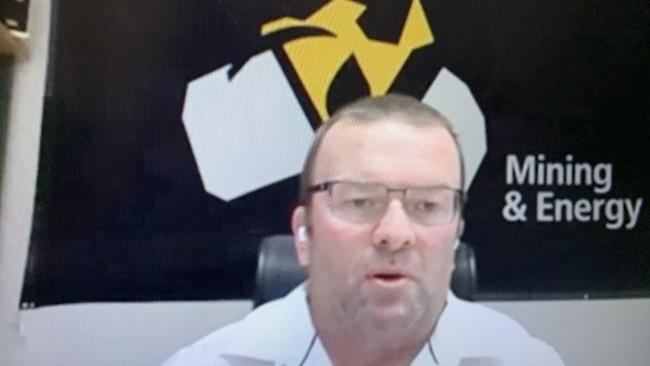 CFMEU Queensland branch president Stephen Smyth is personally under investigation over alleged unauthorised use of funds. Picture: Parliament livestream