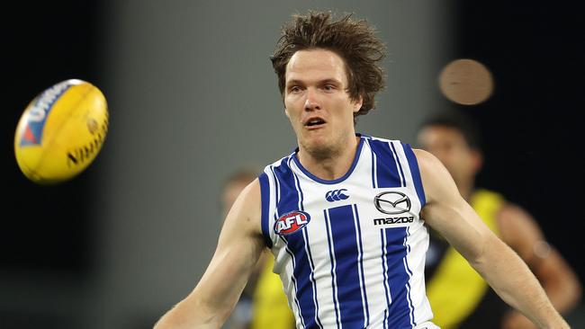 Richmond vs North Melbourne at Metricon Stadium, Gold Coast. 18/07/2020. Jared Polec of the Kangaroos . Pic: Michael Klein