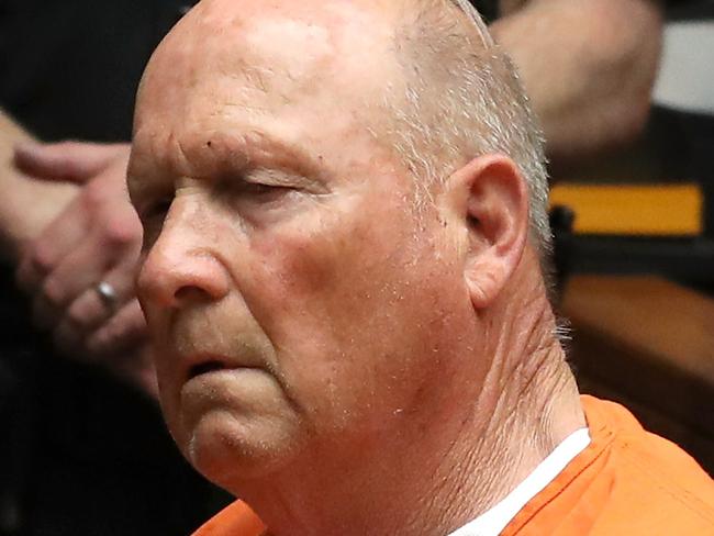 SACRAMENTO, CA - APRIL 27: Joseph James DeAngelo, the suspected "Golden State Killer", appears in court for his arraignment on April 27, 2018 in Sacramento, California. DeAngelo, a 72-year-old former police officer, is believed to be the East Area Rapist who killed at least 12 people, raped over 45 women and burglarized hundreds of homes throughout California in the 1970s and 1980s.   Justin Sullivan/Getty Images/AFP == FOR NEWSPAPERS, INTERNET, TELCOS & TELEVISION USE ONLY ==