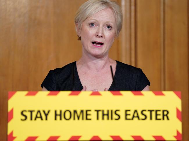 Chief Nursing Officer for England, Ruth May speaks during a remote press conference inside 10 Downing Street. Picture: AFP