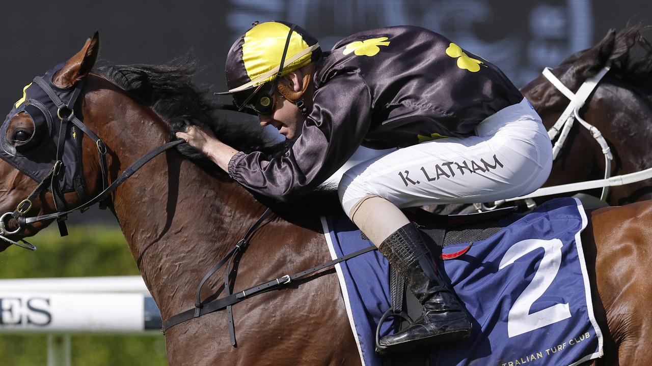 Keagan Latham rides Insurrection on Tuesday. Picture: Getty Images