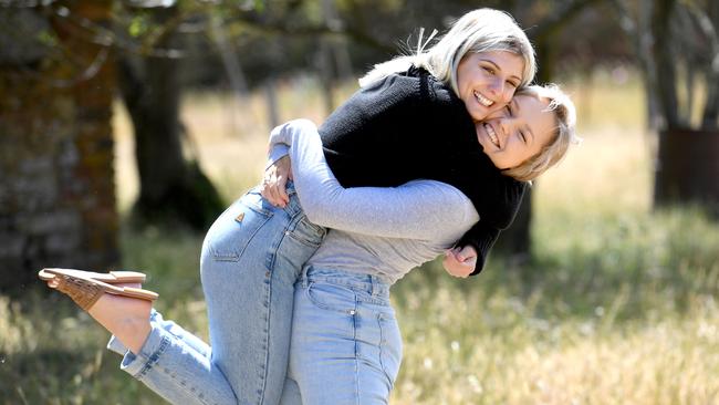 Holly Scott and best friend Taylor Lynn. Picture: Tricia Watkinson