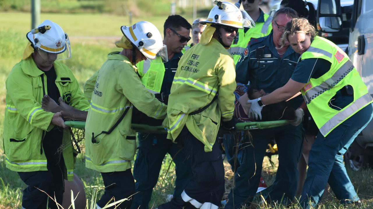 Photos from the aftermath of an accident on the Bruce Highway just south of Ingham that left three people from Townsville badly injured. Picture: Cameron Bates