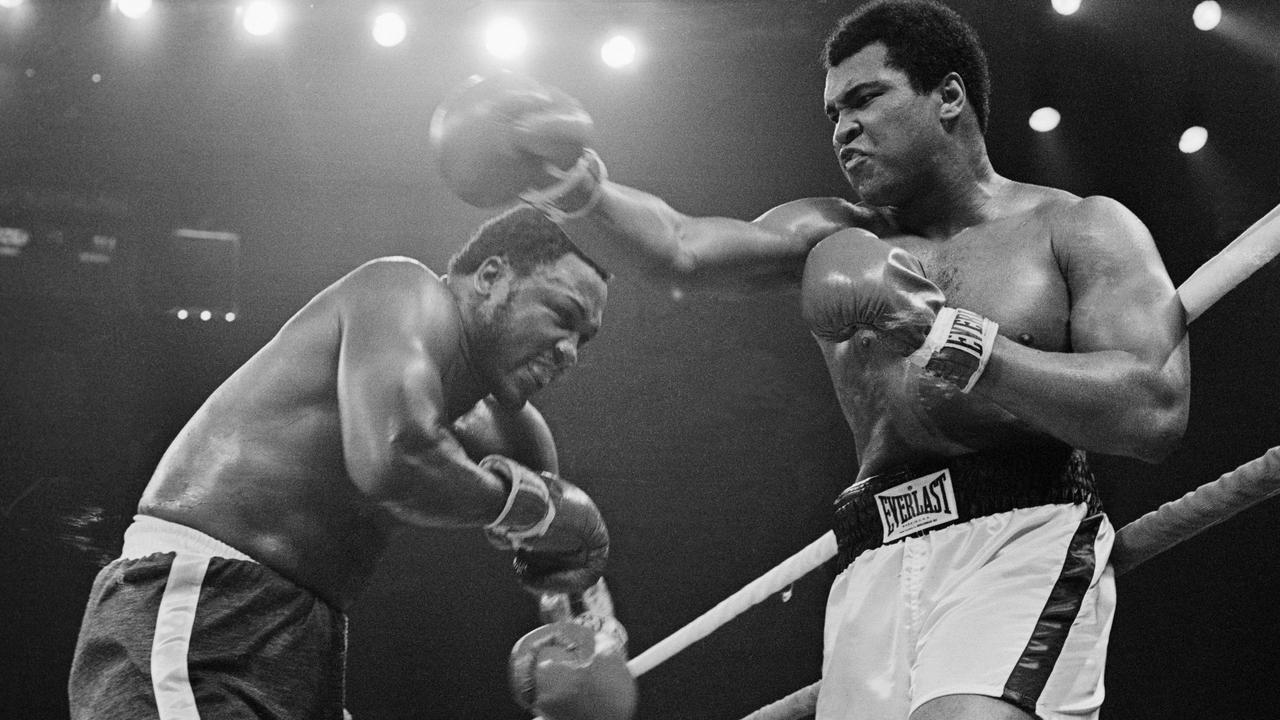 The <i>Thrilla in Manila</i> between Joe Frazier (left) and Muhammad Ali (right) was the first pay-per-view boxing event and was broadcast on HBO.