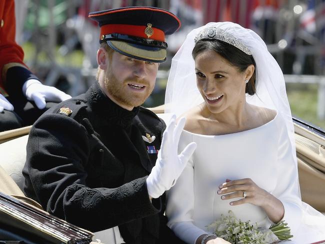Prince Harry told Meghan Markle she looked amazing when he saw her at the altar. Picture: Picture: Jeff J Mitchell/pool photo via AP.