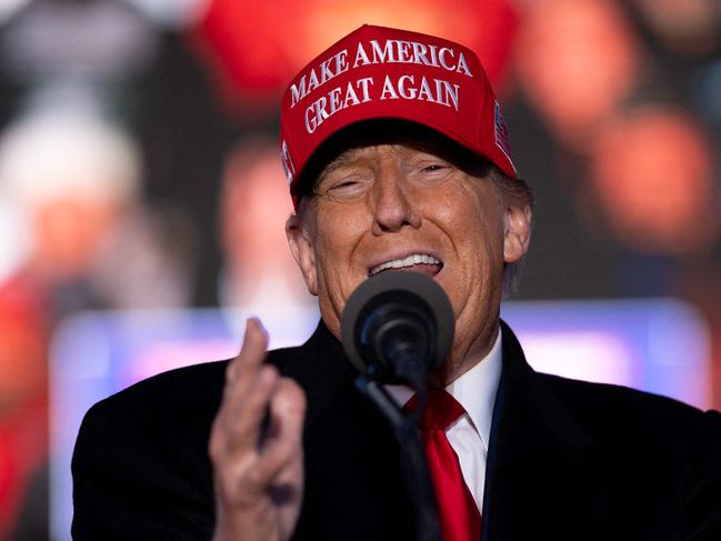 SCHNECKSVILLE, PENNSYLVANIA - APRIL 13: Republican presidential candidate, former President Donald Trump speaks at a rally outside Schnecksville Fire Hall on April 13, 2024 in Schnecksville, Pennsylvania. Hundreds of supporters waited hours in a line stretching for more than a mile to see Trump speak in a suburb of Allentown, Pennsylvania in the Lehigh Valley.   Andrew Harnik/Getty Images/AFP (Photo by Andrew Harnik / GETTY IMAGES NORTH AMERICA / Getty Images via AFP)