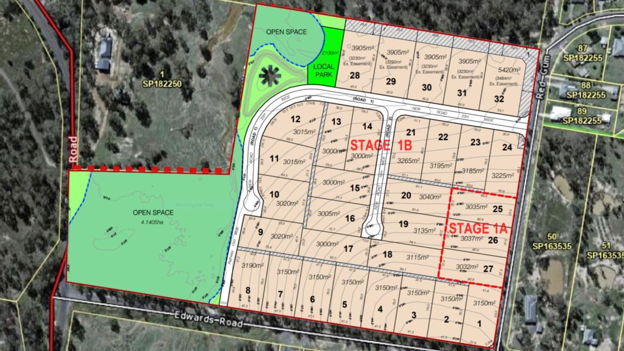 PROPOSED: A 32-lot subdivision with green spaces has been planned for a parcel of land on Woodlands Road at Gatton.