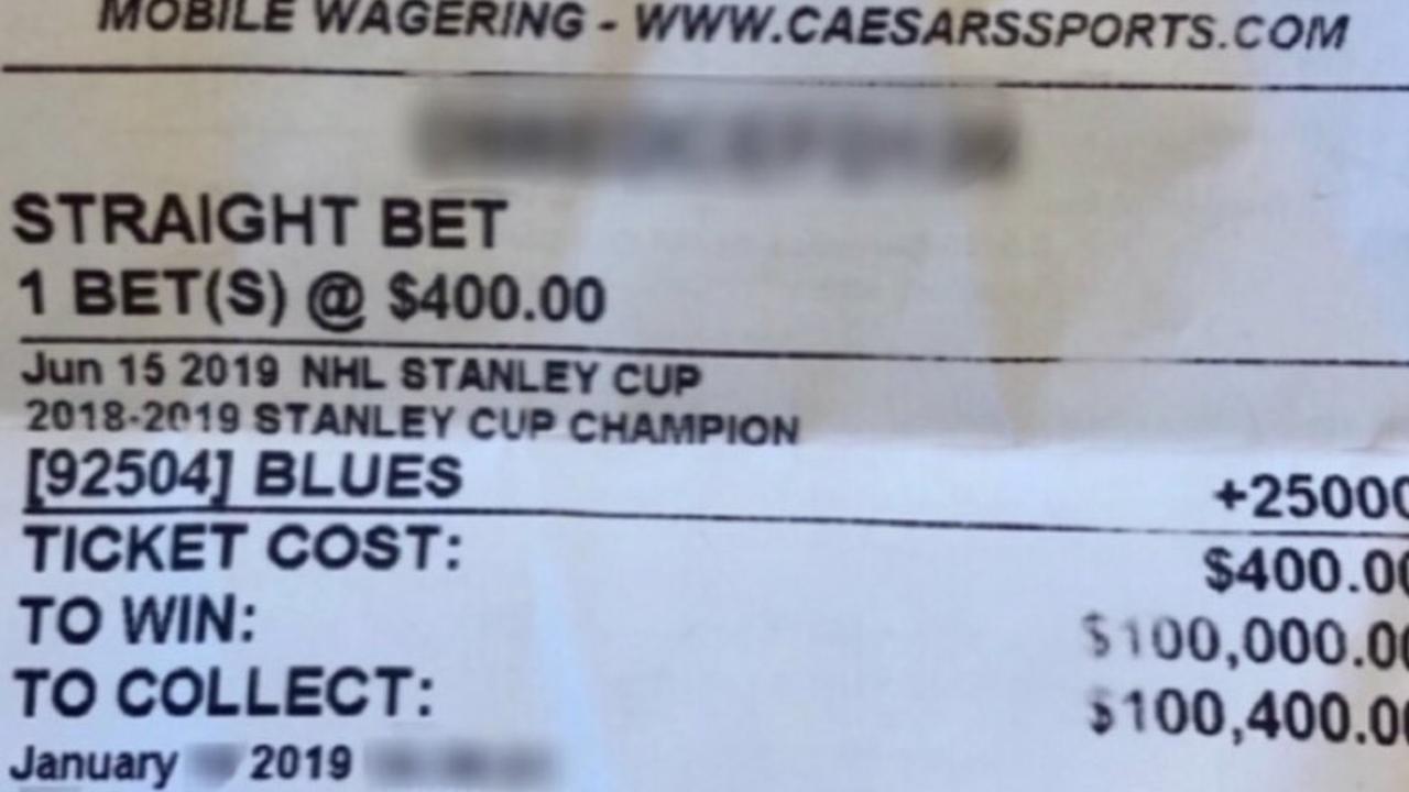 St. Louis Blues fan wins $100,000 on a $400 Stanley Cup bet