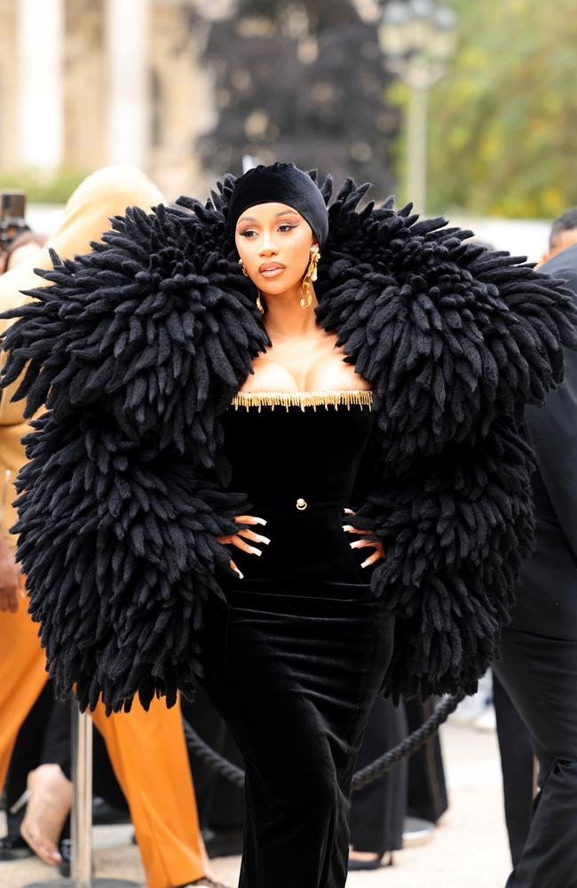 Birds of a feather! Cardi B at Schiaparelli. Picture: Getty Images