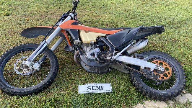 Semi's personalised plates were dumped in Soroptimist Park in Belgian Gardens along with a stolen orange dirt bike early on Tuesday morning. Picture: Facebook