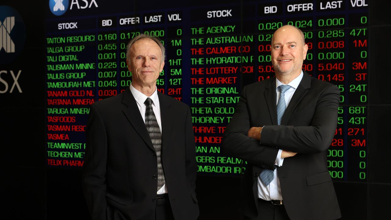 Phil Galvin, left, and Bob Caisley are running for the ASX board as challenger candidates after the market operator’s recent upheavals. Picture: John Feder