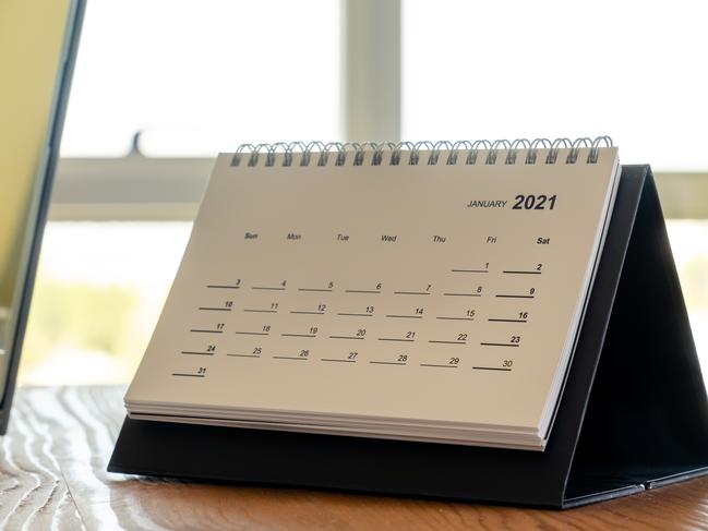 calendar standing on desk travel