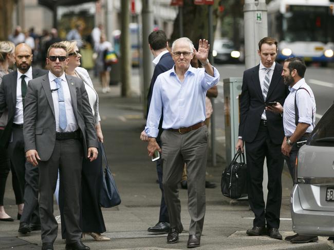 Then Prime Minister Malcolm Turnbull met with former US president Barack Obama at the Intercontinental. Picture: Tim Pascoe