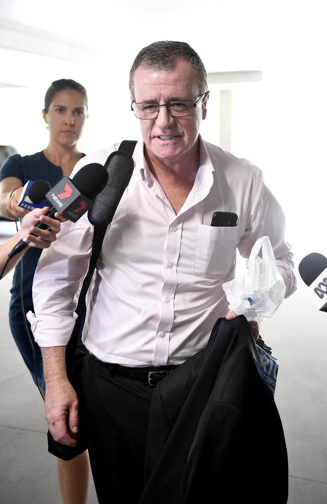 Gold Coast Titans CEO Graham Annersley encounters the media amid crisis talks this week. Picture: Dave Hunt/AAP