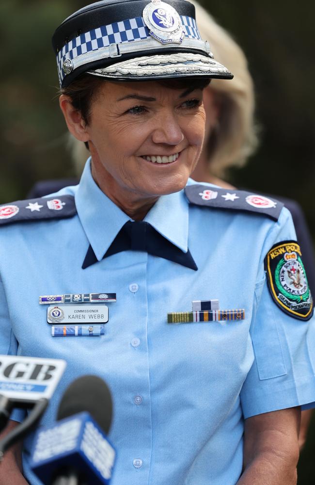 NSW Police Commissioner Karen Webb spoke publicly for the first time about the killing on Monday. Picture: NCA NewsWire / David Swift