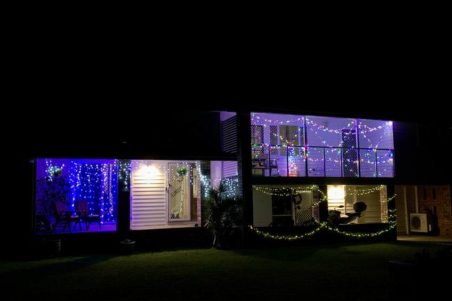Christmas lights in Georgemilton St in West Mackay. Picture: Rae Wilson
