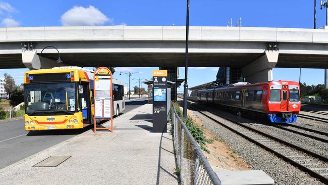 The Mawson Lakes Interchange in 2020, which has since become under increasing pressure from the Gawler line electrification. Picture: Keryn Stevens