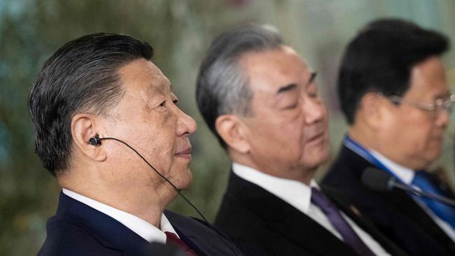 Chinese President Xi Jinping looks on during a meeting with US President Joe Biden. Picture: AFP.