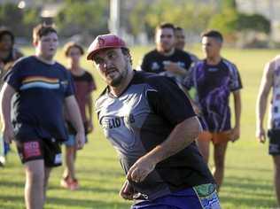 RAMPAGE: Front rower Ryan Binge has stepped up to a leadership role at the Lower Clarence Magpies this season in what is the biggest forward pack on the Coast. Picture: Matthew Elkerton