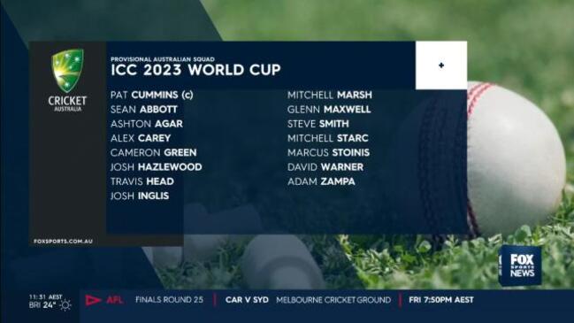 Australia lock in ICC 2023 World Cup squad