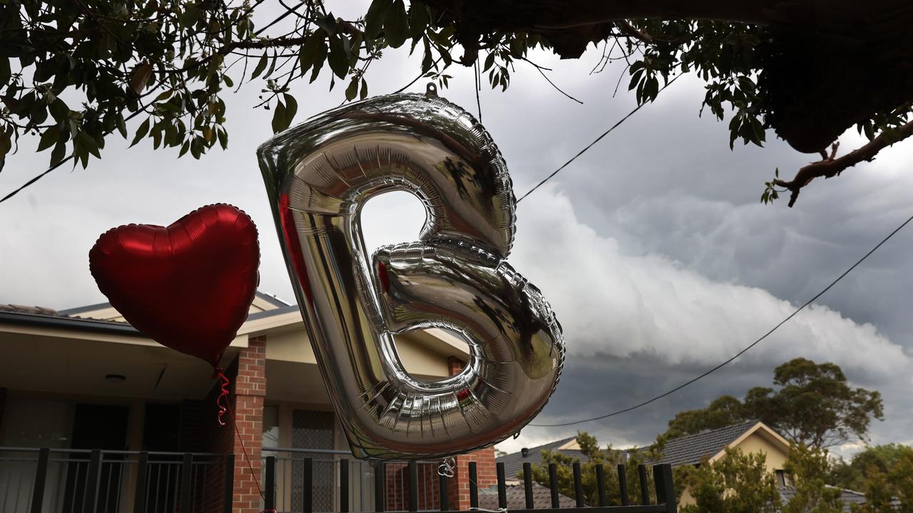 Balloons were also left by supporters at her Northbridge home. Picture: Richard Dobson