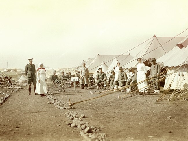 Real need ... the hospital at Lemnos, where nurses and medics do their best with incoming injured.