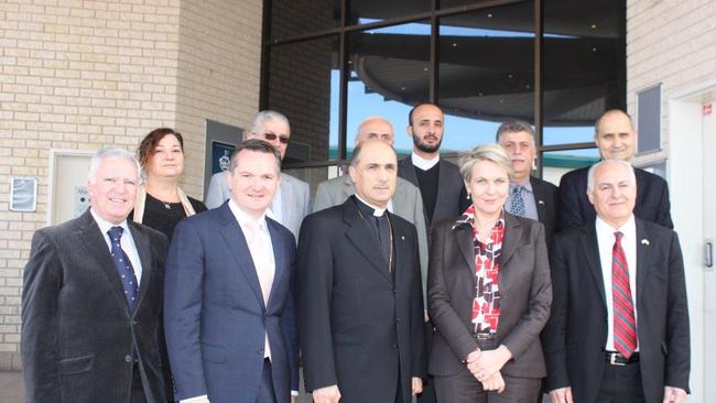 Local McMahon MP and Energy Minister Chris Bown visiting members of the Assyrian community in Fairfield in 2014, accompanied by Tanya Plibersek.