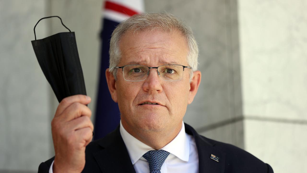 Prime Minister Scott Morrison says Australians should wear a mask when indoors. Picture: Gary Ramage/NCA NewsWire