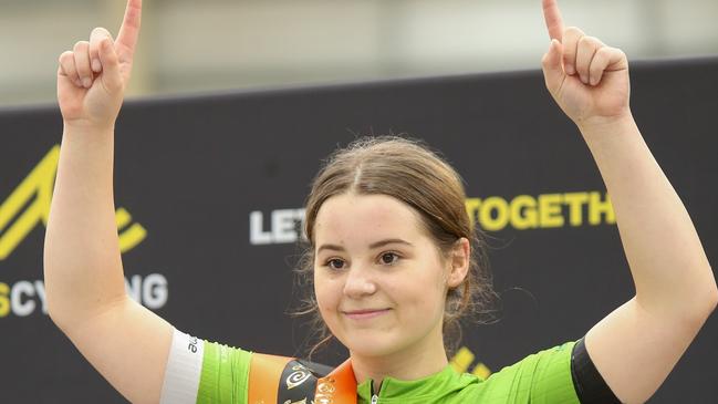 Addison Torr won her first state title in the under-17 age group this year. Picture: Bendigo and District Cycling Club.