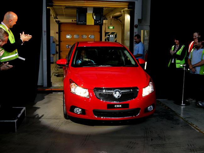 The launch of the Holden Cruze at the Holden factory in Elizabeth, South Australia.