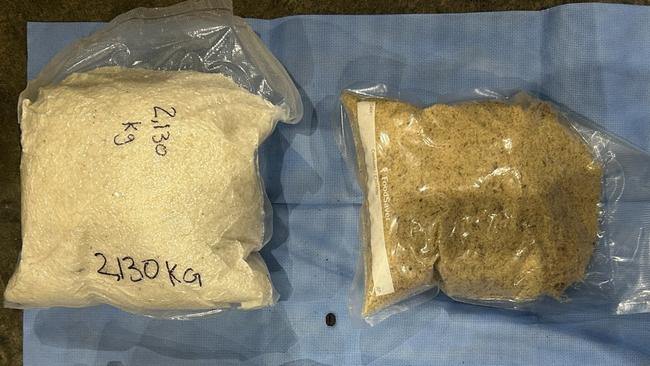 Bags containing methamphetamine, which police found in Andrew James O’Keefe’s van. Picture: ACT Policing