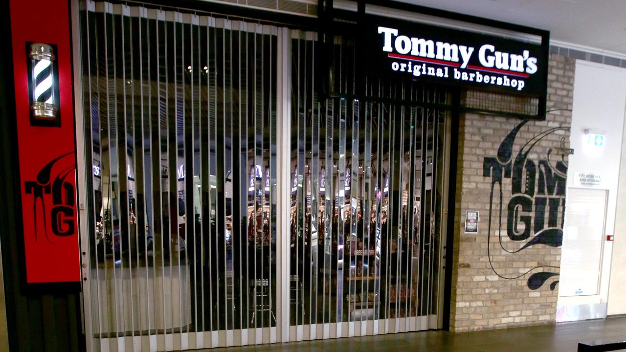 Tommy Gun’s Original Barber Shop in Westfield Chermside. Picture: Steve Pohlner