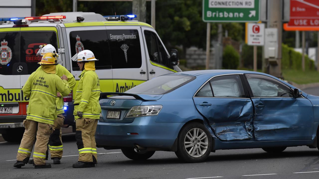 A two-vehicle crash blocked part of Cohoe St, about 3pm today.