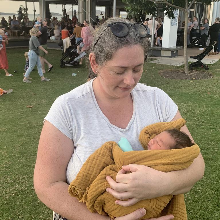 West Stowe mum, Tina Vee gave birth over the weekend, ten days early, which meant the plan to travel and stay in Rockhampton was thrown out the window. Picture: Nilsson Jones