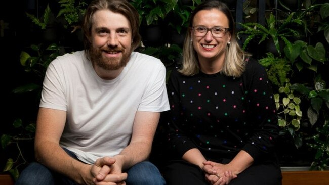 Mike Cannon-Brookes and Brighte founder Katherine McConnell. Picture: Supplied.