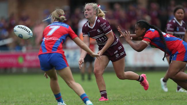 Lili Boyle was outstanding in Manly’s round seven Tarsha Gale Cup victory. Picture: Sue Graham